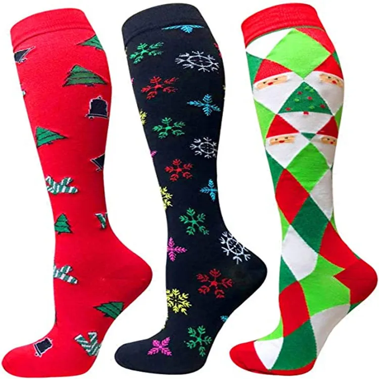 Christmas Compression Sock 3 or 6 PAIRS Compression Socks Nurse Medical Medias De Compresion Calcetines Compresivos