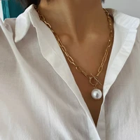 bohemia vintage imitation pearl pendant necklace for women girls statement neck collar jewelry ot buckle accessories