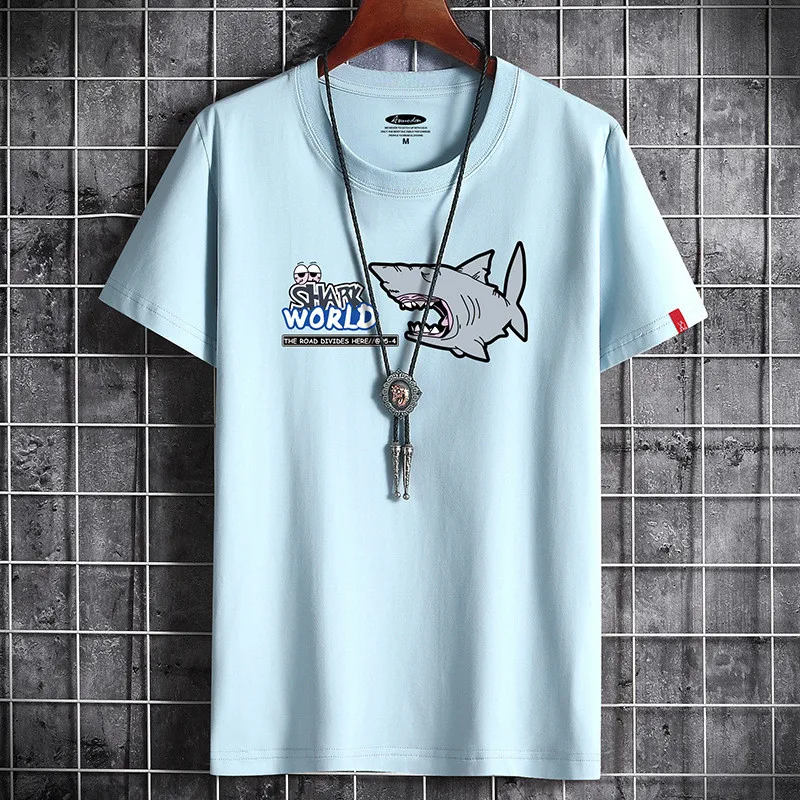 

Men's Cotton Tee Shirts Summer Men Casual T-shirt 2021 Fashion New Tshirt Short Sleeve Man Loose Tops S-6XL Oversize