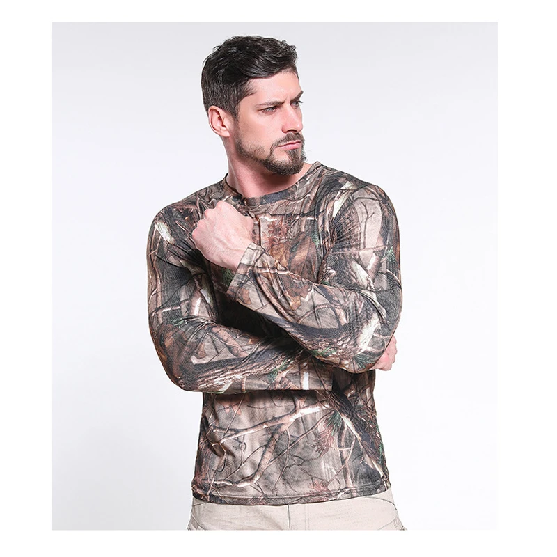 

Men Long Sleeve T-Shirt Tactical Camouflage New Summer Quick Dry Breathable Military Uniform Army Tops Clothing T Shirt Male New