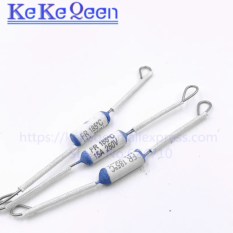 50 шт. FR185 FR-185 250 В 10A 15A 20A FR 185C 185 градусов тепловой срезной керамический температурный предохранитель для электрической рисоварки длиной 9