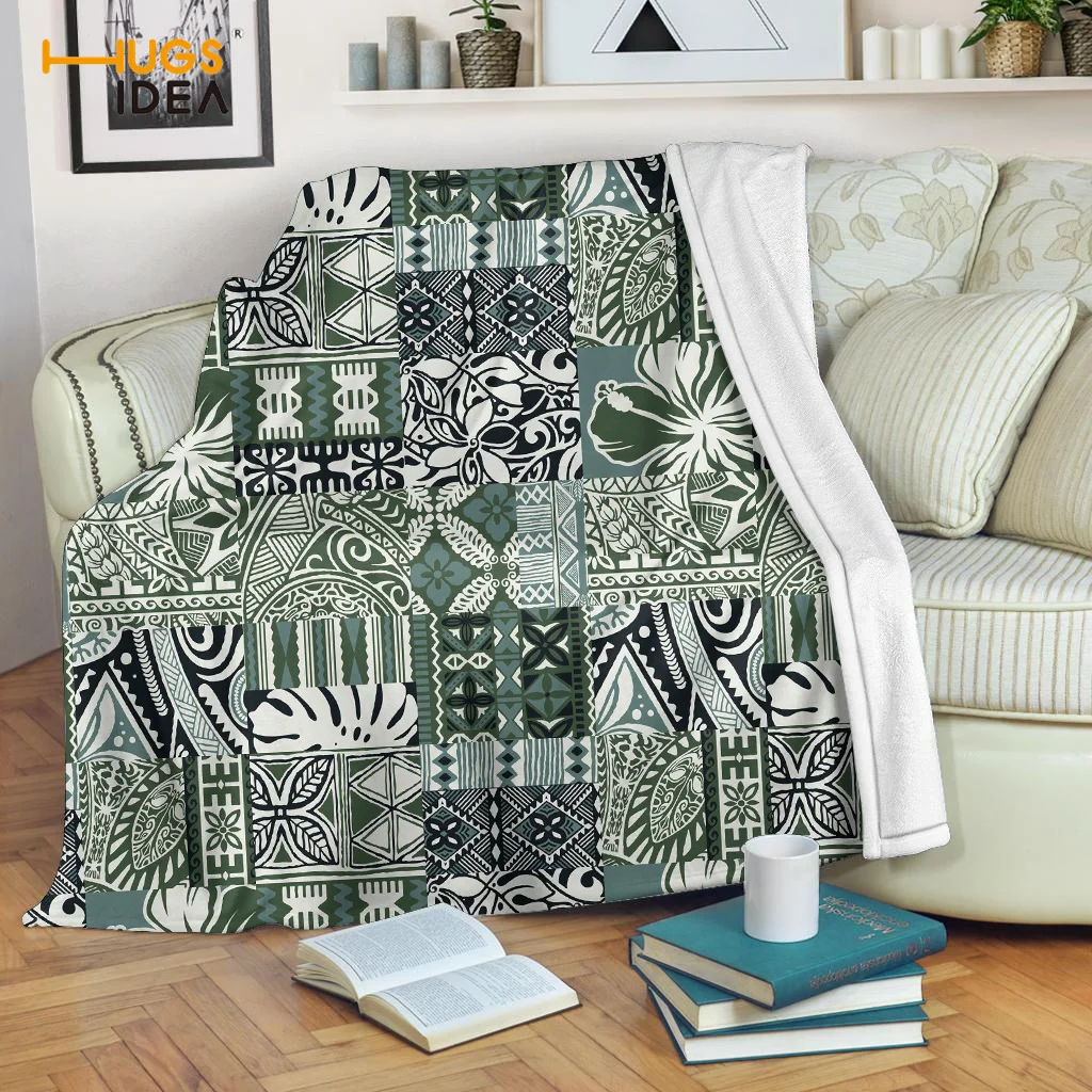 

HUGSIDEA Fleece Blanket Warm Bedroom Throw Blanket On Bed Sofa Beautiful Flower Vintage Printing Thick Bed Blanket Sofa Winter