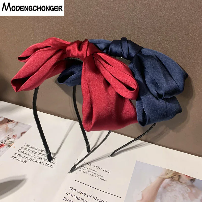 

Solid Color Barrette Bow Bohemia Hairband Hairpin Headdress Girls Woman New Fashion Oversized Headband Bezel Hair Accessories