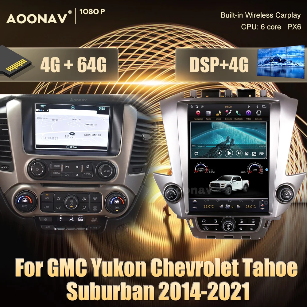 

Tesla Screen Car Radio For GMC Yukon Chevrolet Tahoe Suburban 2014-2021 Android Radio Multimedia Autoradio carplay Google car