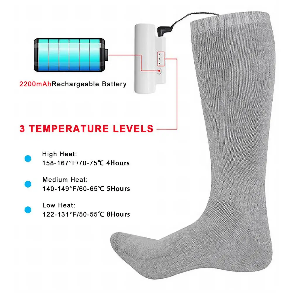 

2200mah Winter Heated Socks Thermosocks Men's Women's Thermal Heating Foot Warmer Electric Socks Warm Socks Cycling Trekking Ski