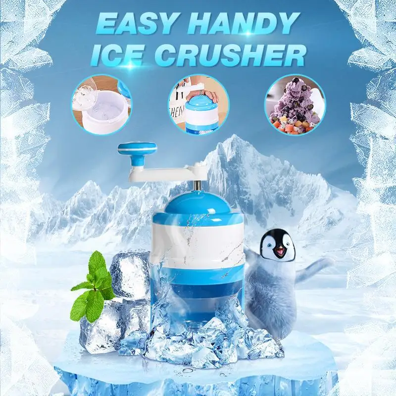 

Handle DIY Ice Crusher Manual Portable Ice Slush Maker Home Snow Cone Smoothie Ice Block Making Machine Ice Shaver