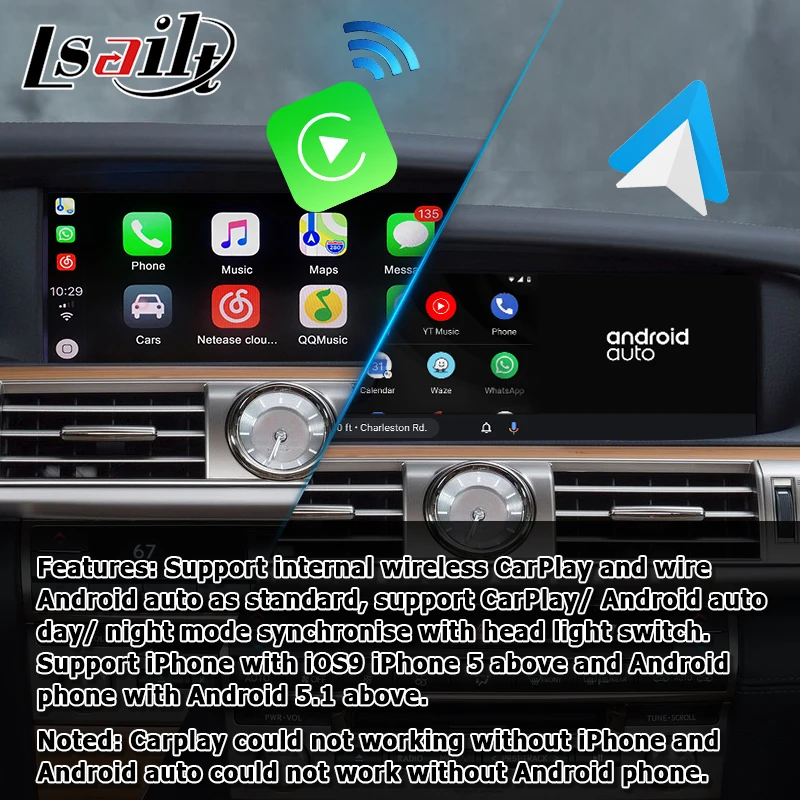 Android / carplay интерфейс коробка для Lexus LS460 LS 2012 2017 видео и т. Д. С gps навигацией LS600h USF45 12