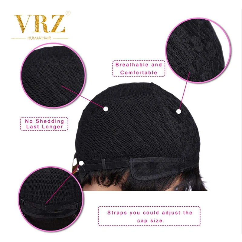 Парик с короткой стрижкой Pixie | Кудрявые человеческие волосы парики челкой