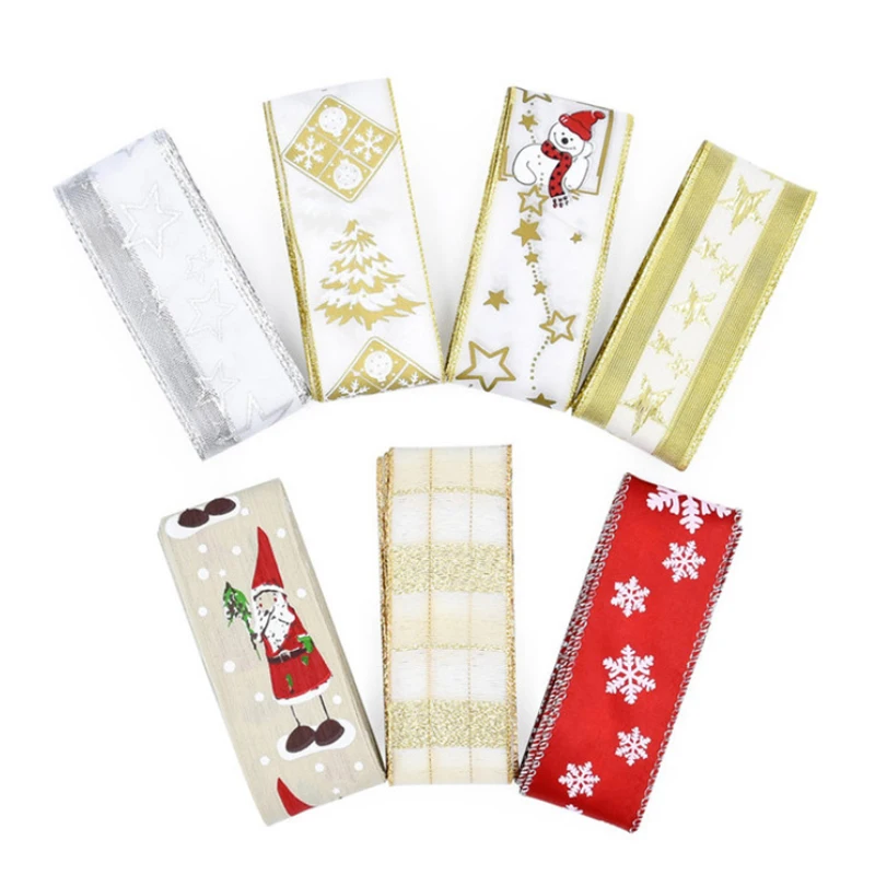 

2yards/Roll DIY Jacquard Webbing Christmas Decoration Ribbons Snowflake Handmade Gift Wrapping Decorate Cords Party Supplies