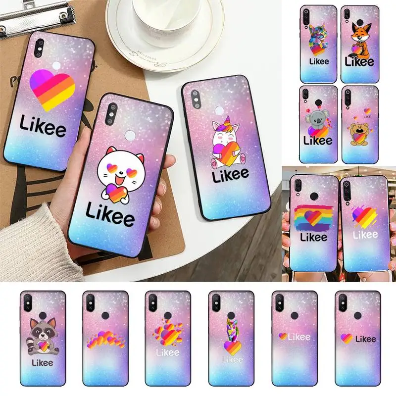 

Likee Funny cat bear love heart Phone Case For Redmi Note 7 5 8A Note8pro 9Pro 8T Coque for note6pro Capa