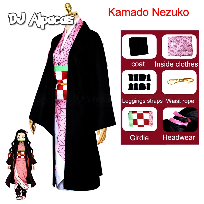 

Kimetsu No Yaiba Costume Anime Exhibition Cartoon Character Cosplay Demon Slayer Tanjirou Nezuko Cosplay Kimono Wig