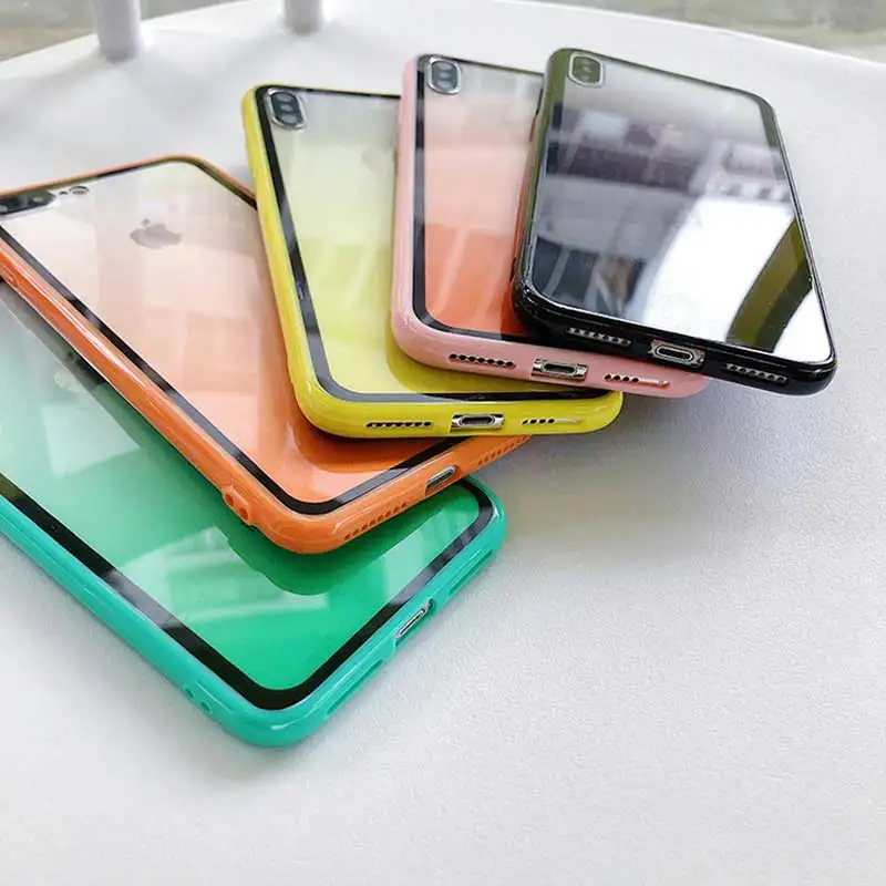 Модный градиентный цветной чехол для телефона iphone 11 Pro XS MAX XR X 6 6S 7 8 Plus мягкий прозрачные чехлы чехол|case for