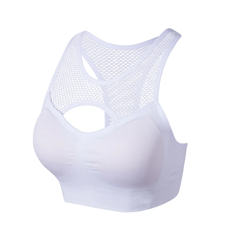 Women Lingerie Breathable Quick Dry Sport Bra Mesh Hollow Out Shockproof Push Up Yoga Bras or Fitness Running Gym Vest Top | Спорт и