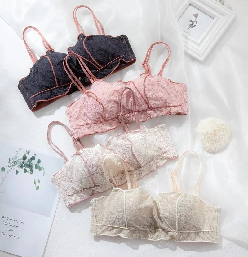 

Летний удобный и дышащий кружевной бюстгальтер без бретелек, женский бюстгальтер, нижнее белье, трусики, бесшовный бюстгальтер