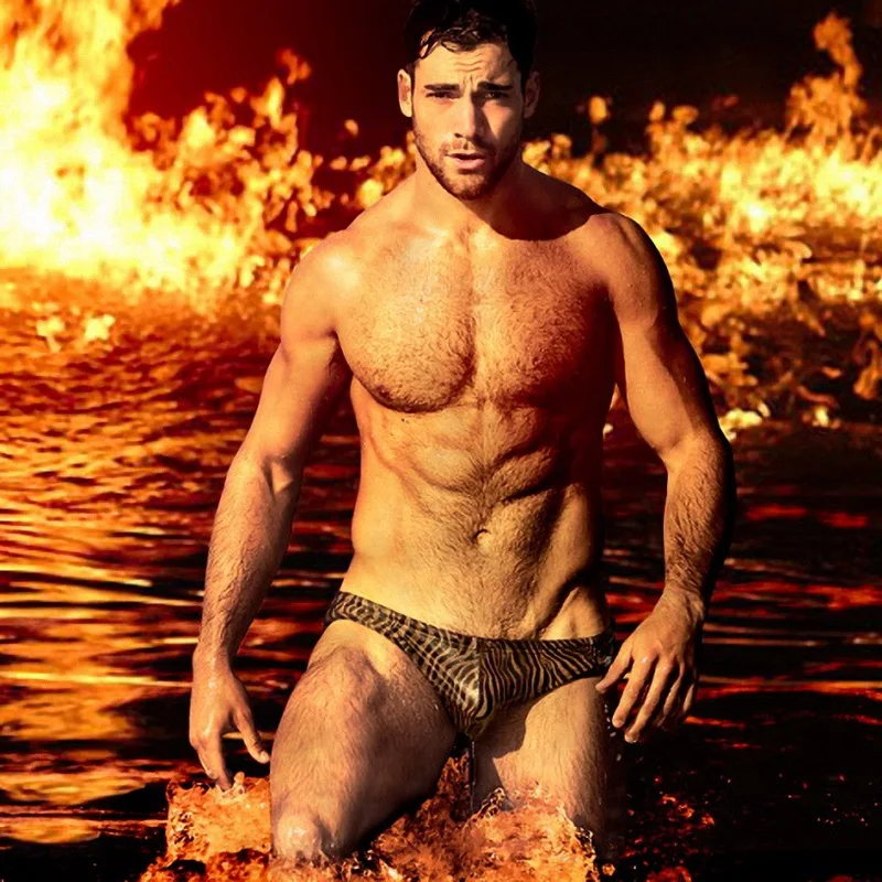 Купальные костюмы AustinBem Для мужчин плавательные шорты для пляжа принт с