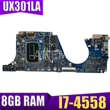UX301LA I7-4558CPU 8GB RAM mainboard REV2.1 For ASUS UX301L UX301LA Laptop motherboard 90NB0191-R00010 100%Tested free shipping