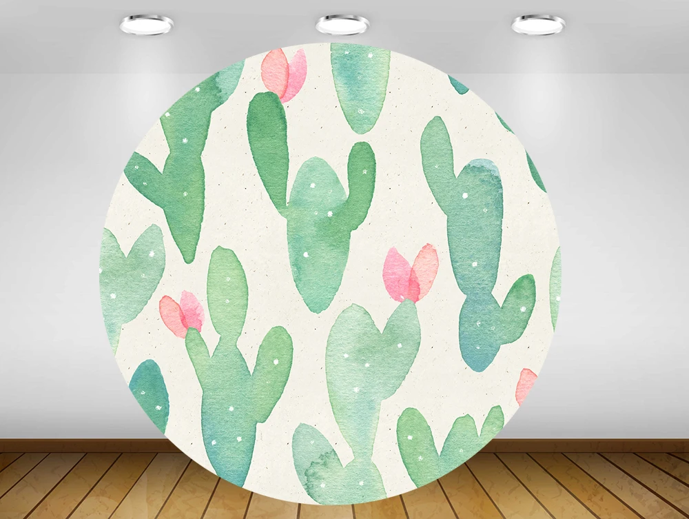 Круглый панельный фон винтажный кактус декор для детского дня рождения конфеты