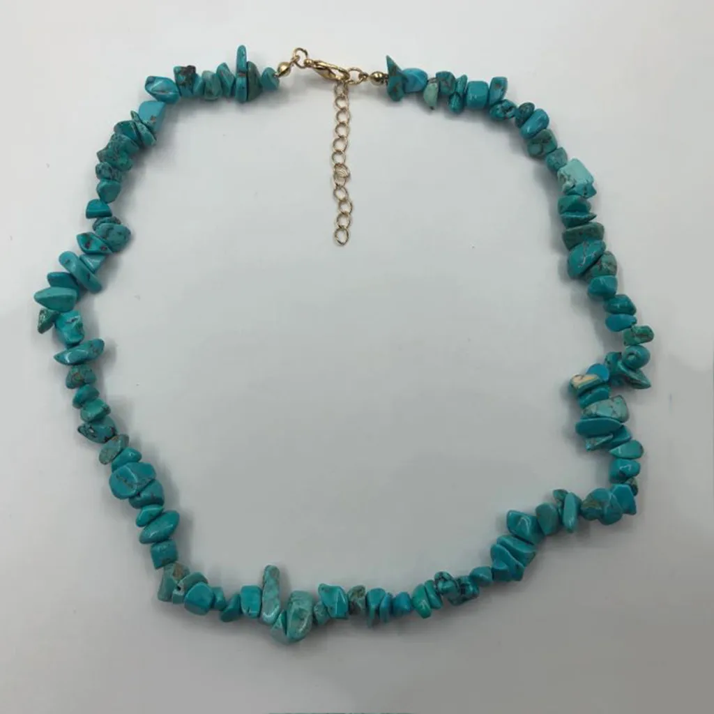 Винтажные богемные простые Многослойные Ожерелье из синего бисера женские