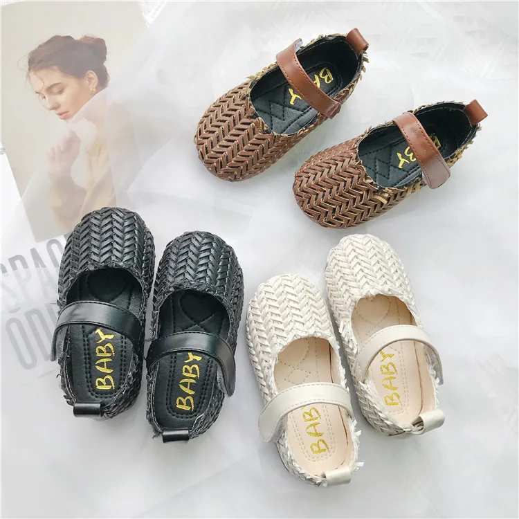 Girls Single Shoes Soft Soles Kids Pu Leather 2019 New 2 Color Princess Casual Knitting for Children Baby | Детская одежда и обувь