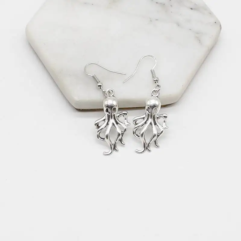 Fashion vintage octopus pendant earrings ladies party everyday charm gift jewelry | Dangle Earrings