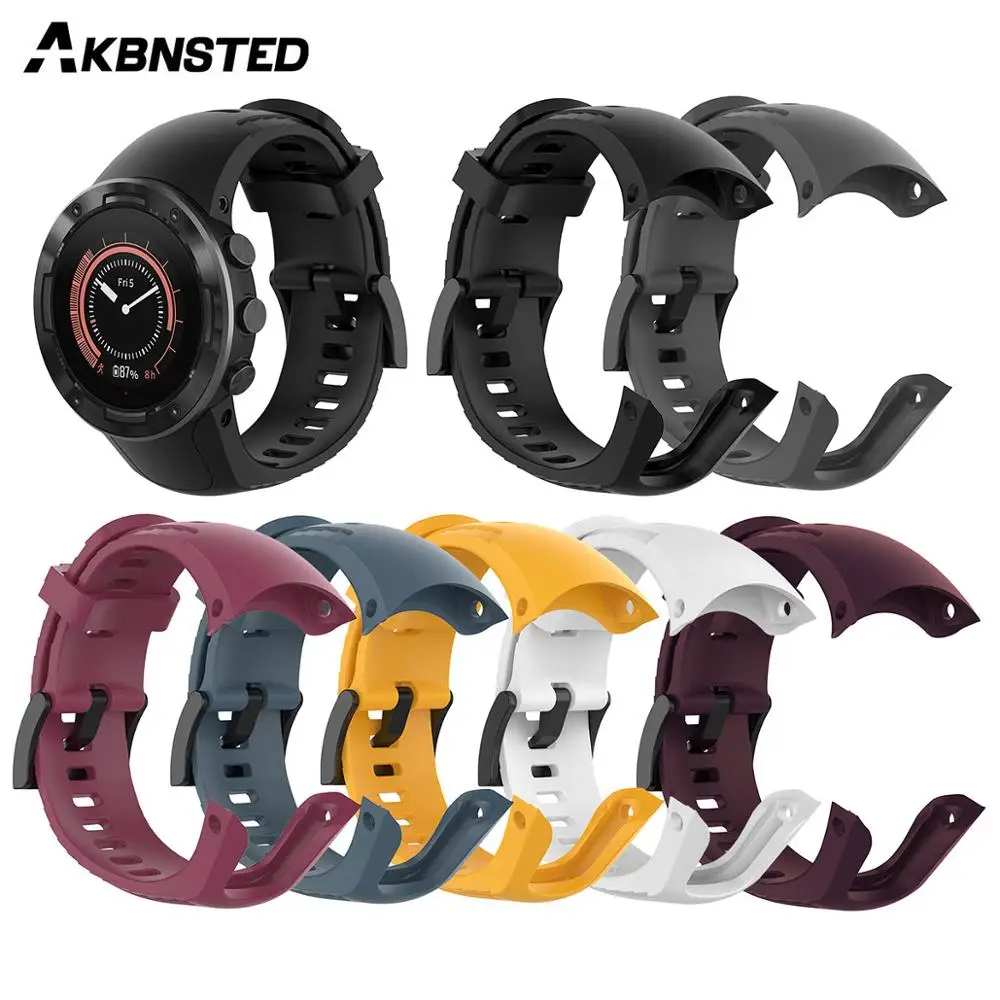 AKBNSTED For Suunto 5 Smart Sports Watch Colorful Silicone Watch Band Replace Wristband Accessories For Suunto 5 Sports Bracelet