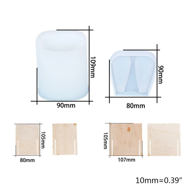 

Epoxy Crystal Resin Silicone Mold Rabbit Pen Holder Storage Box Mold for DIY Jewelry Making Home Desk Organizer Decor