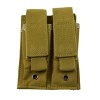 tactical 9mm molle double magazine pouch nylon dual pistol mag holster handgun mag bag attachment package military hunting bag
