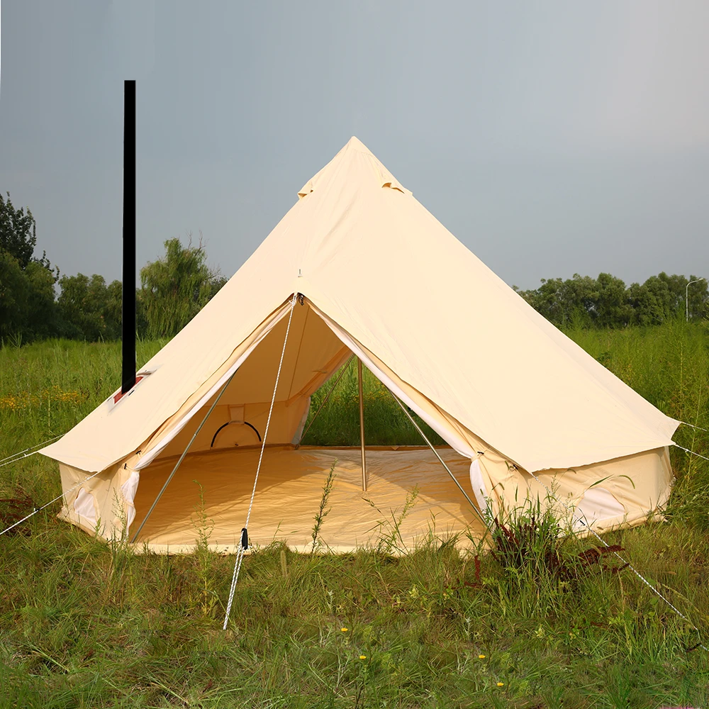 Online Spielen. Tun! 4M Doppel Türen Wasserdichte Baumwolle Glocke Zelte Für 4-6 Personen Outdoor Camping Zelt Reise Zelt Mit Herd Hochzeit Zelte