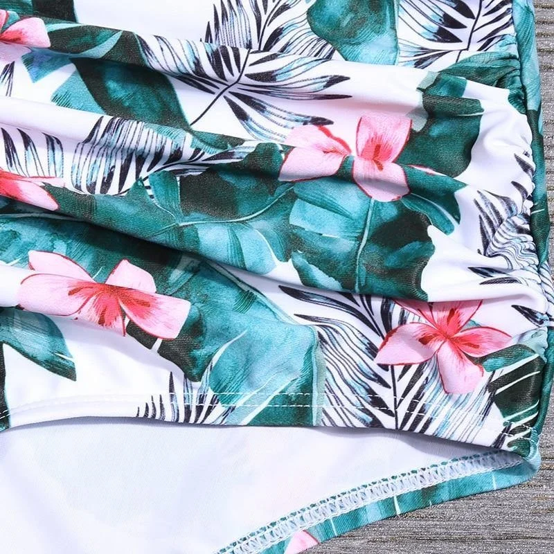 

Yellow Sexy Flounced Push Up Swimsuit 2021 Summer New Bikini Suit Youth Beach Swimming High Waist Boho Style Womens Matte