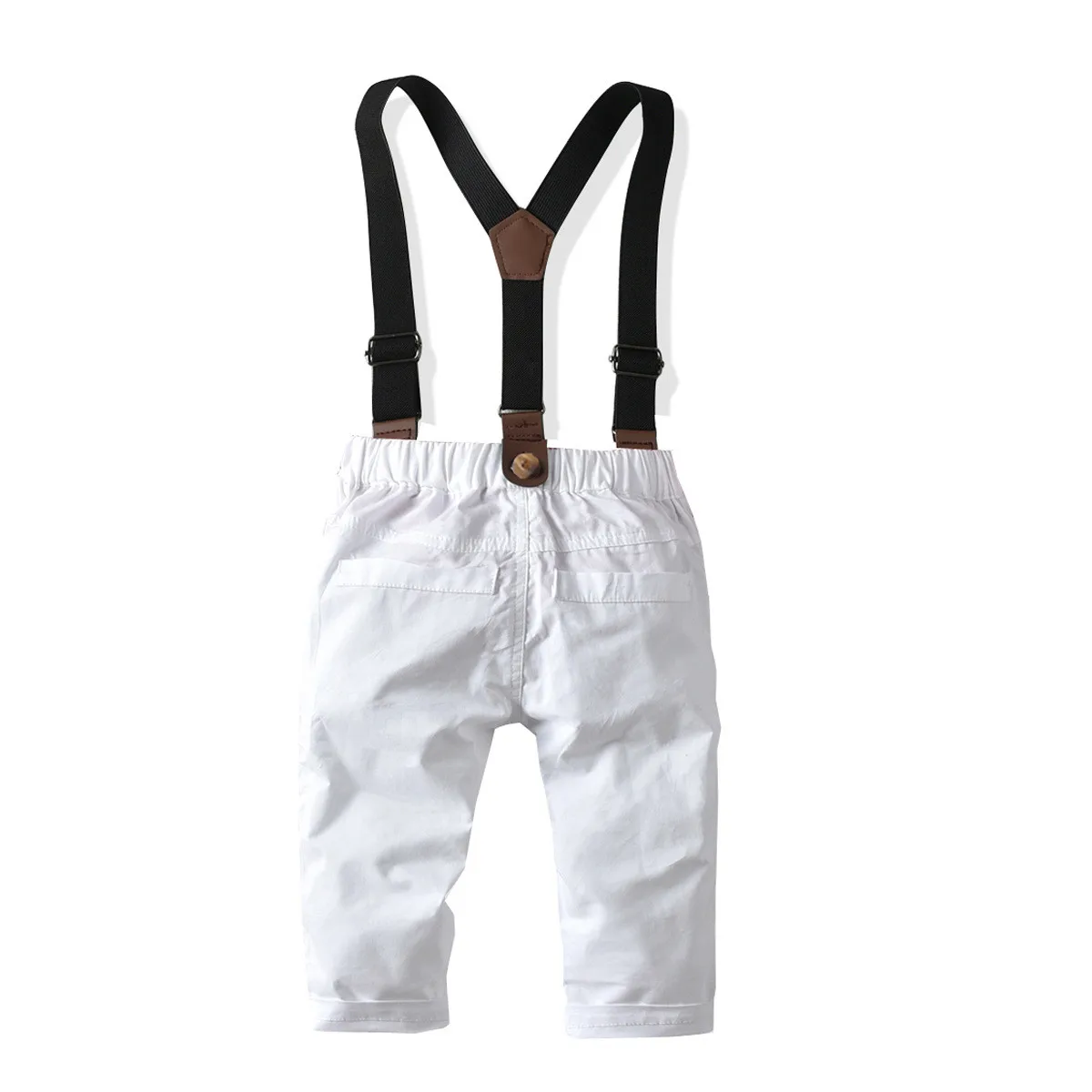 Newborn Toddler Kid Baby Boys Outfits set Long Sleeve Solid Colors Bow Tie Stripe Shirt+Pants Overalls Gentleman Suit Clothes#g4 |