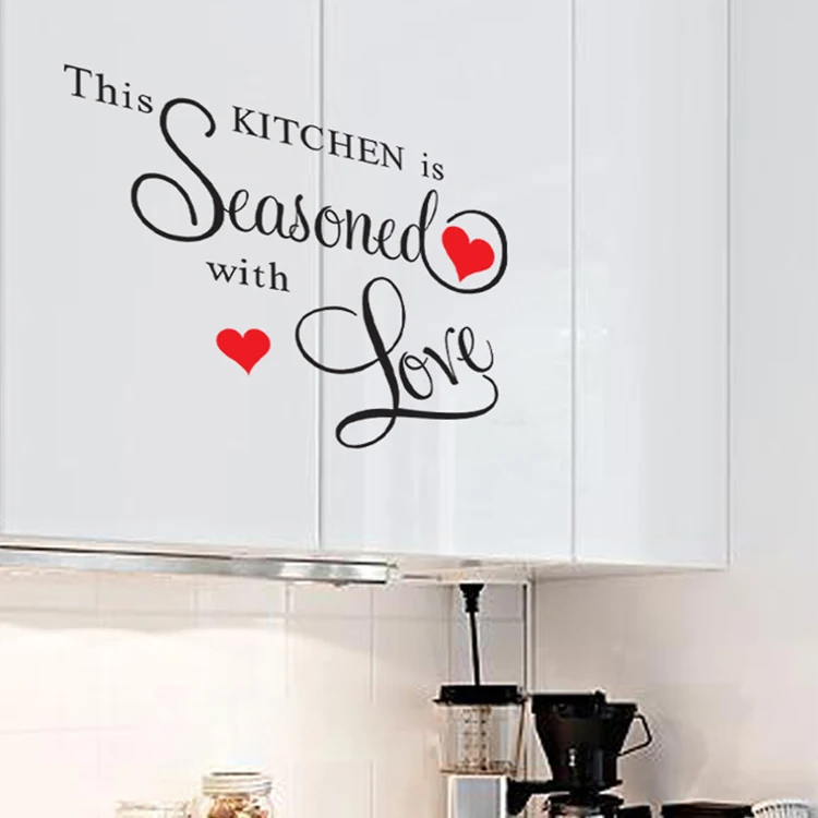 Эта кухня приправлена с красной любовью настенные художественные наклейки