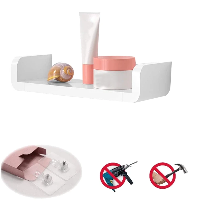 Плавающая полка настенная без сверления U ванная комната Органайзер Дисплей