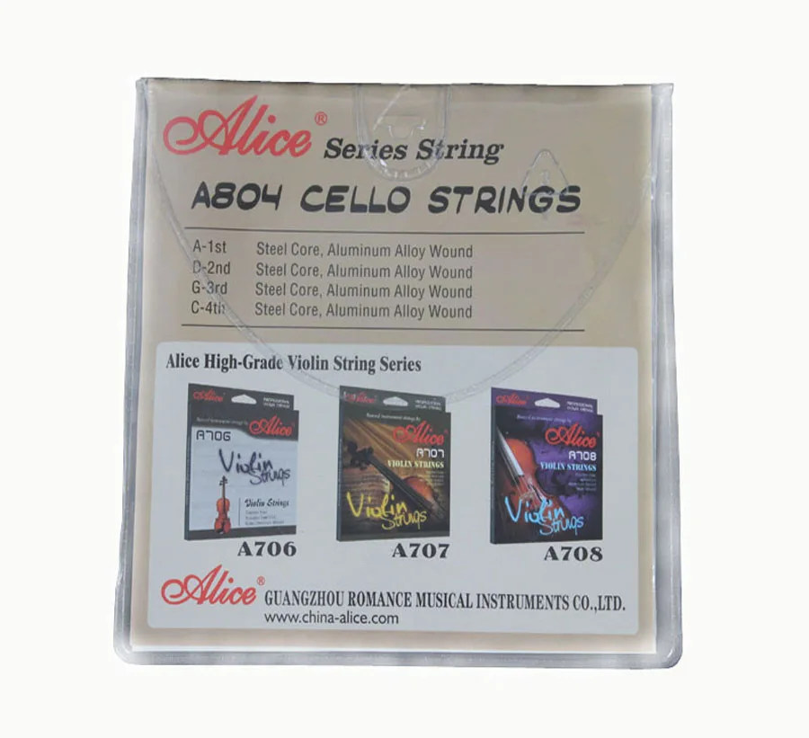 10 Sets Alice Cello Strings ADGC Steel Core Aluminum Alloy Wound 4/4-1/2 A804 enlarge