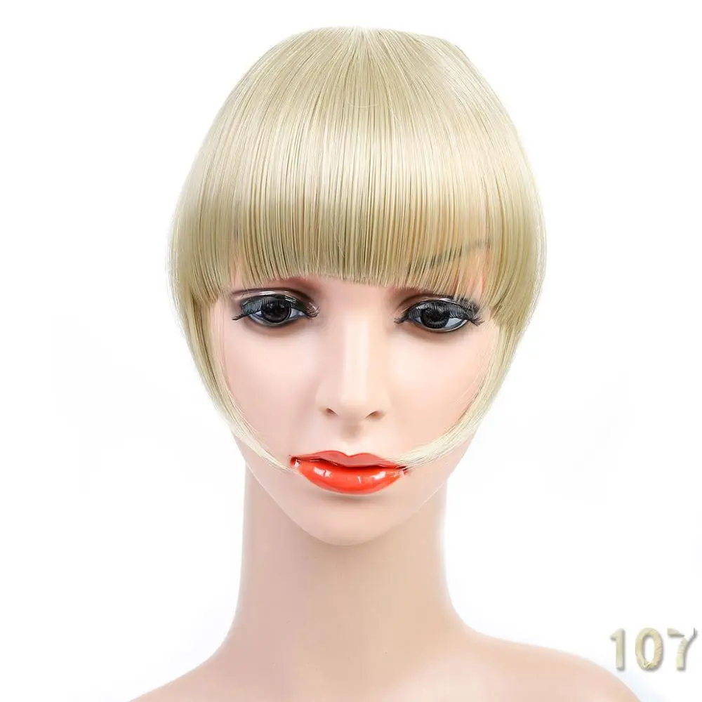 AOOSOO Synthetic bangs for white False Hair Neat Front False Fringe Thin Blunt Clip In bangs piece for Women girls - Цвет: 107