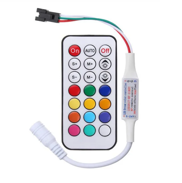Mini RF 2811 led Controller with 21keys wireless Remote For DC5V 12V 24V WS2811 2812 Dream Color LED Strip Light | Освещение