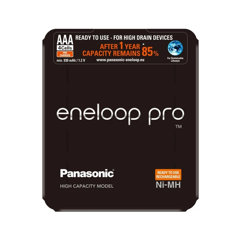 Аккумуляторы Panasonic eneloop pro (AAA) BK 4HCDE/4LE 1299 мАч Ni MH 4 шт|Перезаряжаемые батареи| |