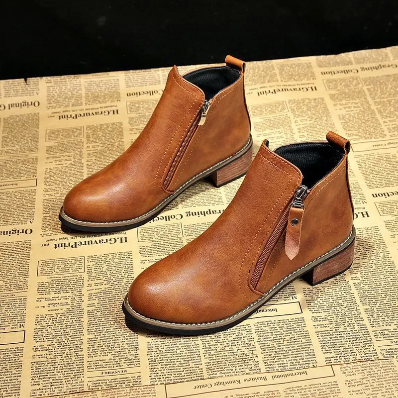 

New Fashion Women Boots Classic Zipper Snow Ankle Boots Winter Suede Warm Fur Plush Women Autumn Winter Boots Shoes 2021
