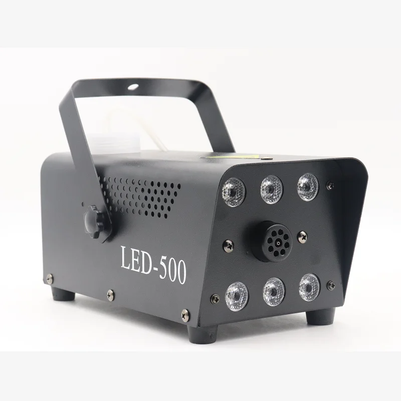 New 500W Automatic Fog Smoke Machine 6 RGB LED Professional Disco Light with Remote Controller for DJ Club Wedding Party Show