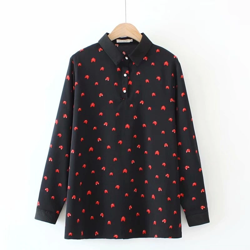 

Женская шифоновая блузка с длинным рукавом, черная, белая винтажная блузка для весны и лета, размера плюс