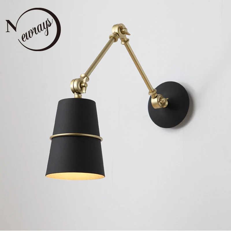 Американский Ретро креативный Складной настенный светильник E27 для гостиной