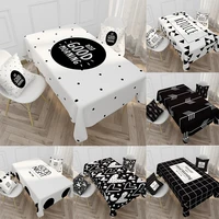 simple black and white grid waterproof tablecloth party cover cloth various sizes table cloth home decoration wedding banquet