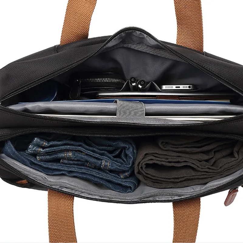 men canvas work bag briefcase travel messenger shoulder bag multifunction tote handbag big casual business laptop pocket xa284zc free global shipping