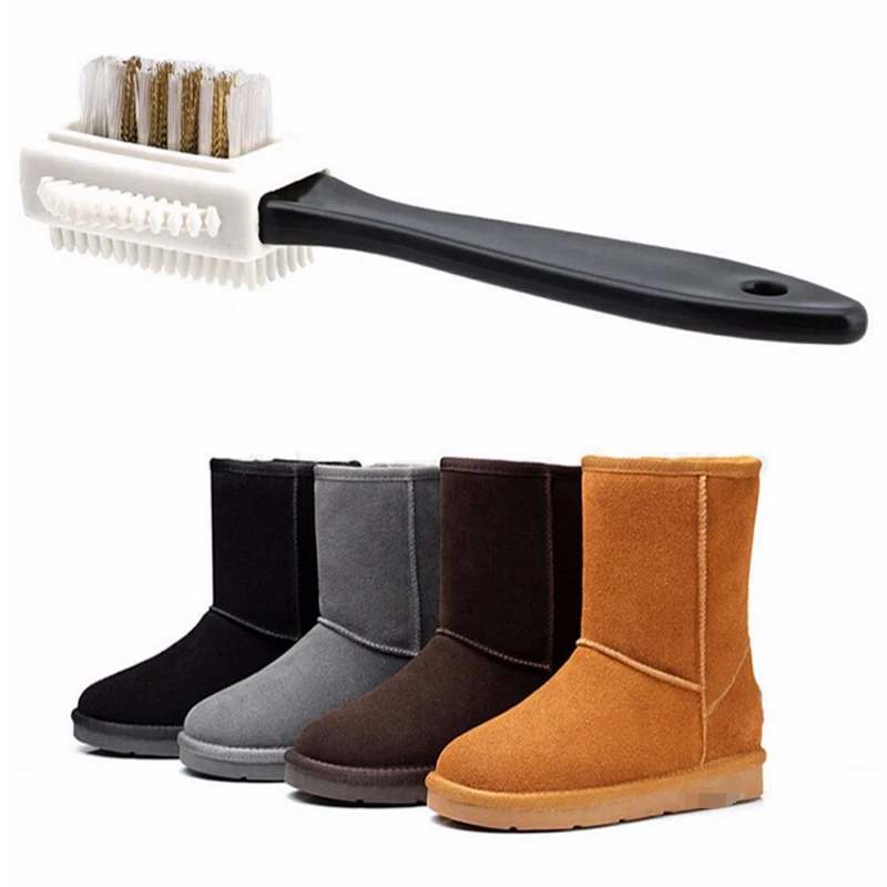 Двусторонняя щетка для обуви чистки обновление уход подходит замши нубука обувь