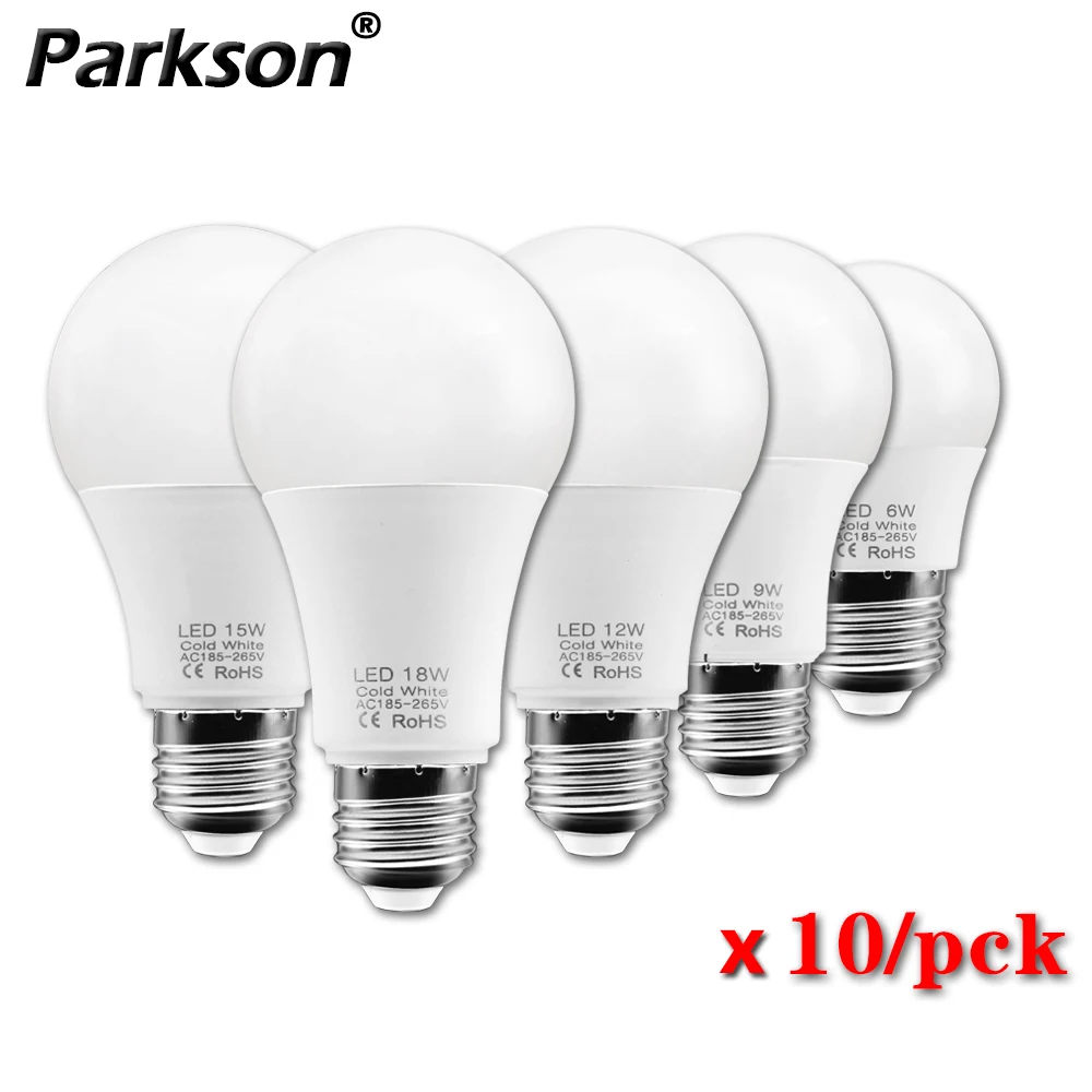 

10pcs/lot E27 LED Bulb AC 220V 240 18W 15W 12W 9W 6W 3W Spotlight Light Bulb LED Lamp For Home Table Lamp Lampada Bombillas