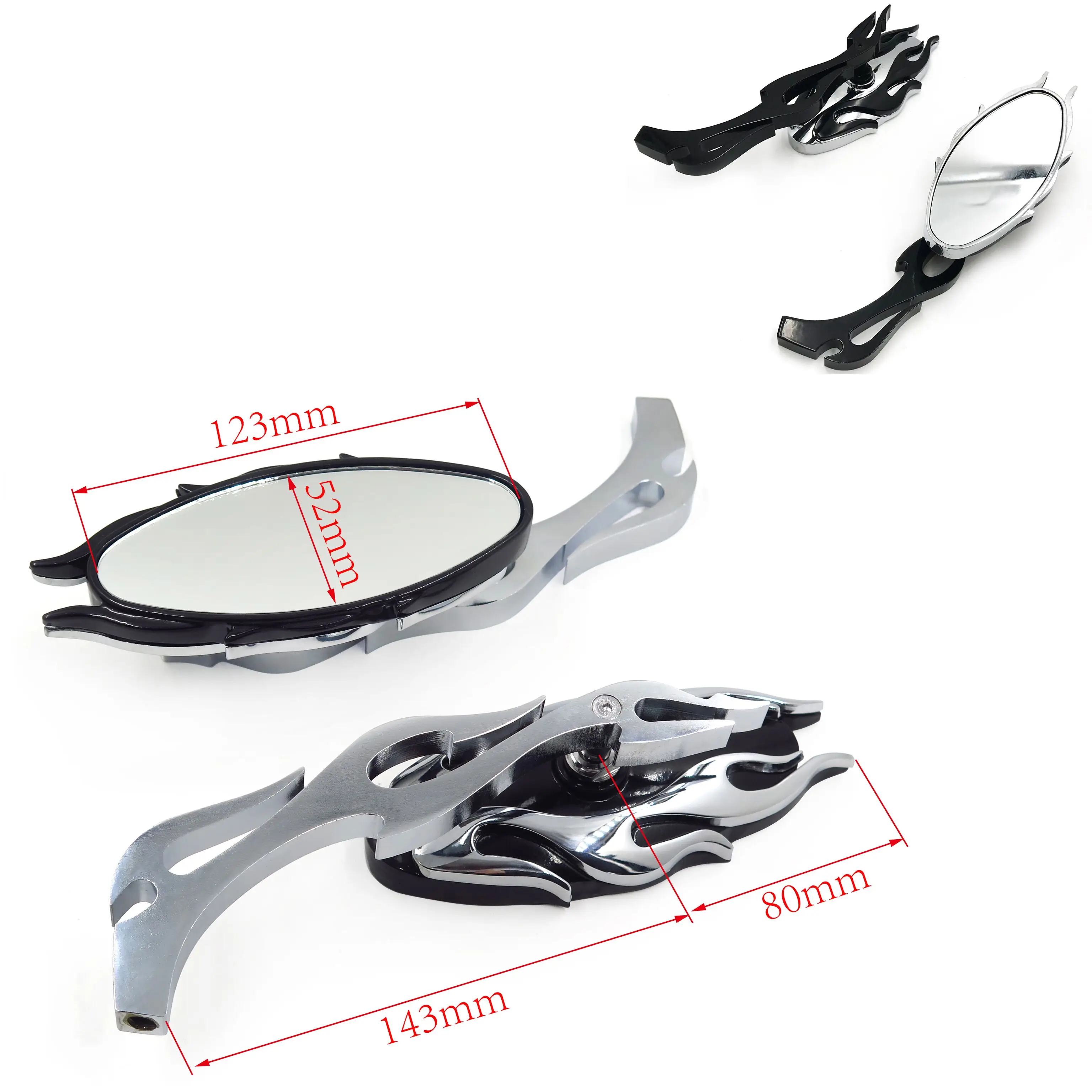 Запчасти и аксессуары мотоцикла retroviseur Пламя Стиль зеркало заднего вида для harley