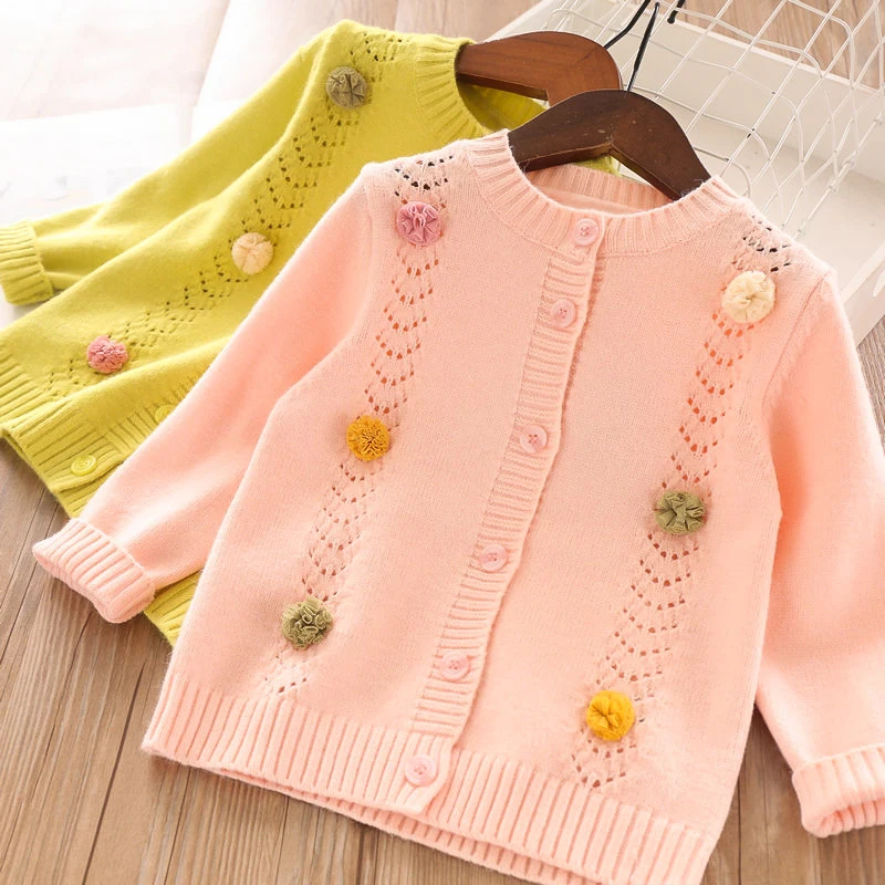 Детская вязаная кофта с вырезами Babyinstar кардиганы детские пальто и куртки детская