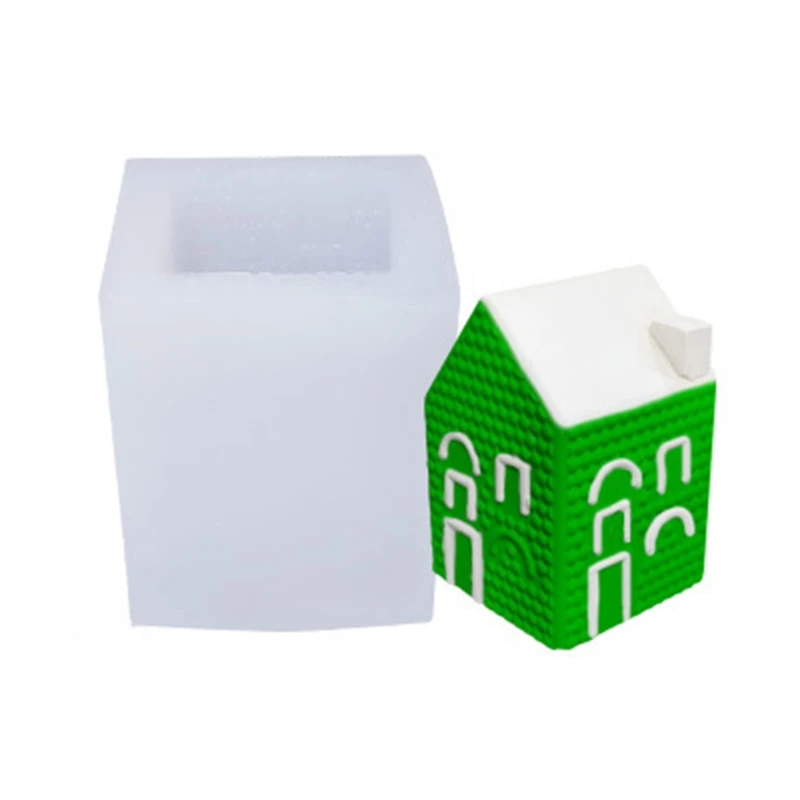 

3D Christmas Tree Snow House Candle Mold Silicone Soap Mould Clay Making Baking