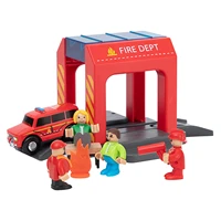 mini cute city simulation fire department toy safe city scene funny multiplayer role play game firefighter pretend toy for kids