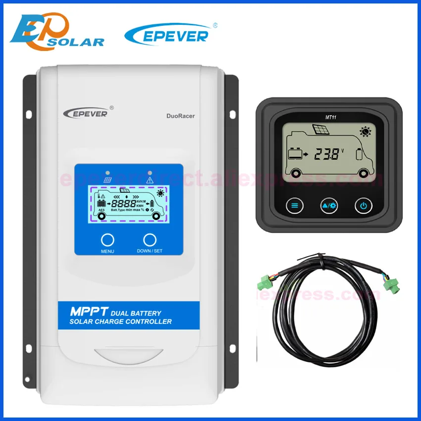 EPEVER новый двойной аккумулятор MPPT Солнечный контроллер 10A 20A 30A DuoRacer батарея