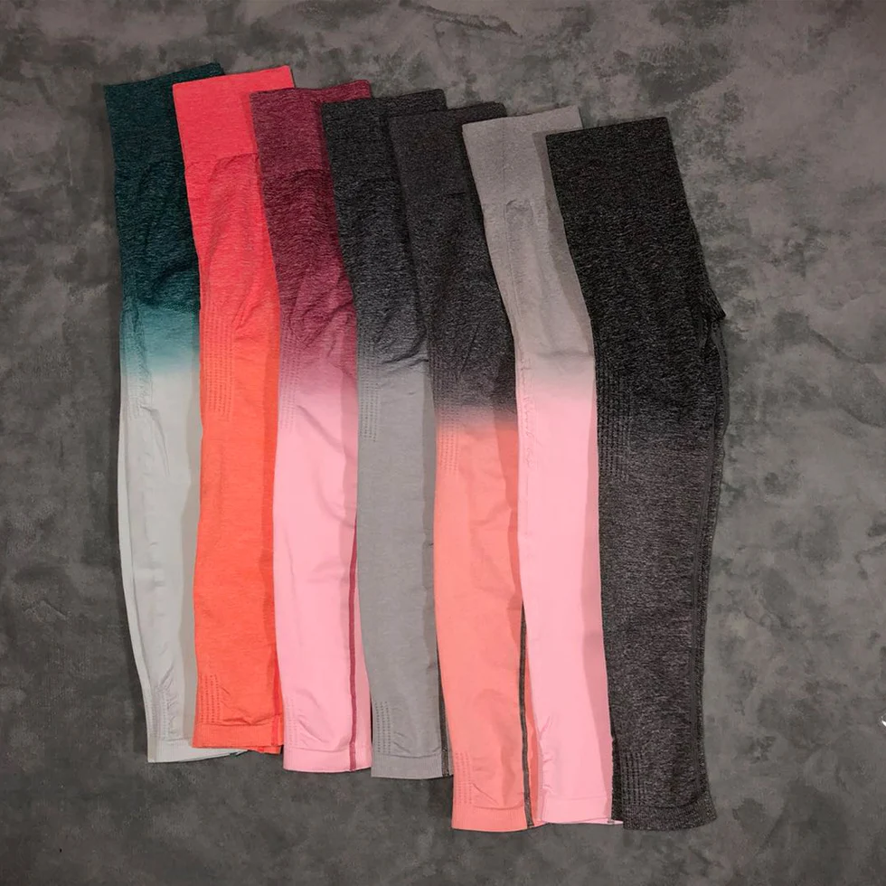 

Sport Outfit For Women Gym Yoga Set Fitness Clothing Ombre Seamless Sport Leggings+Sports Bra 2 Piece Running Sport Wear